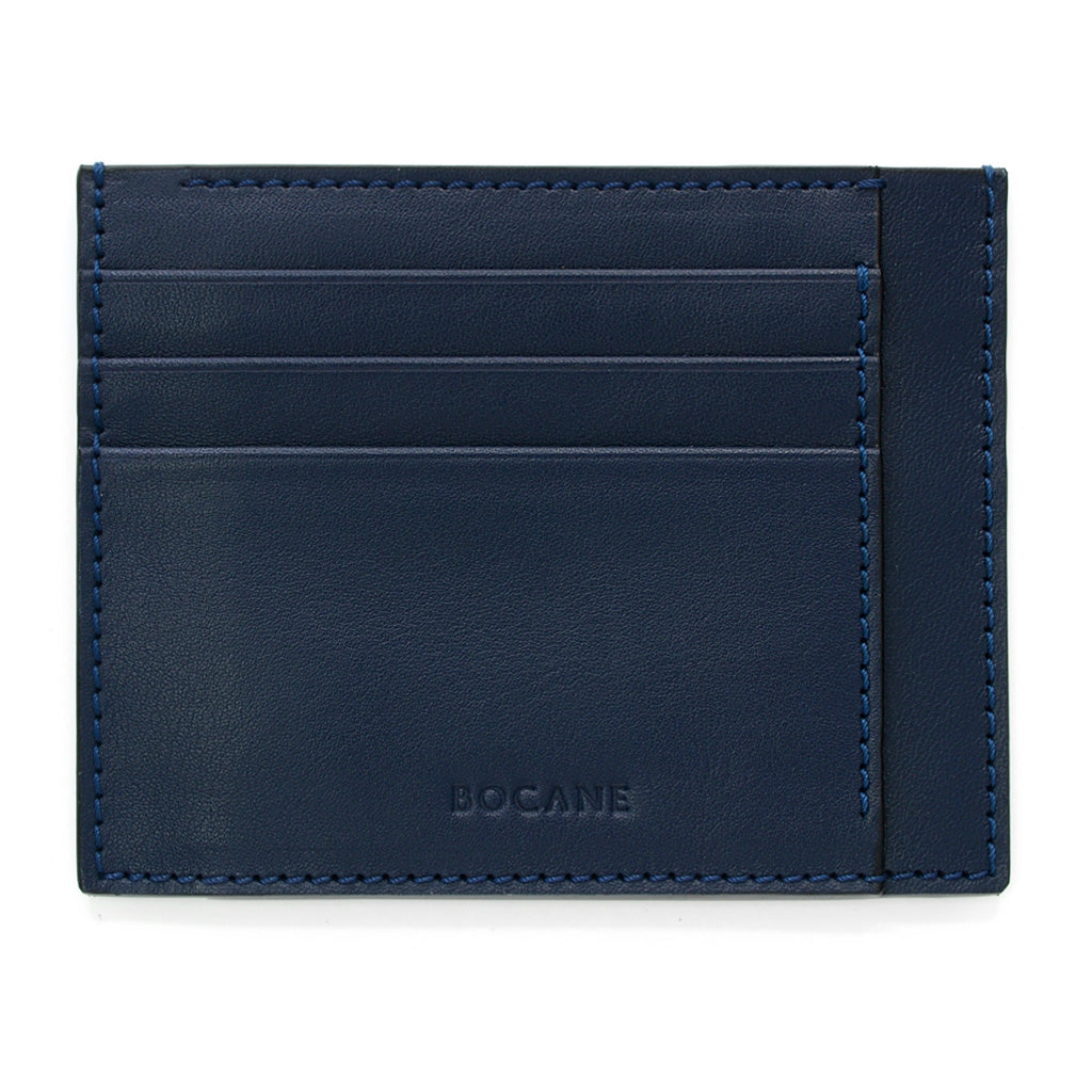 Portcard din Piele Full Grain, Albastru Navy