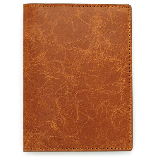 Leather Passport Cover, Antique Cognac