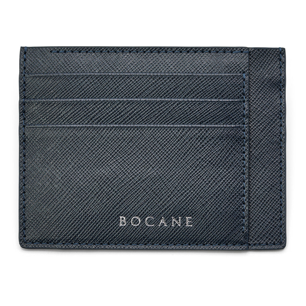 Portcard din Piele Saffiano, Albastru Navy